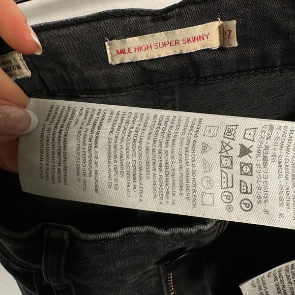 Levis Premium high rise skinny jeans stretch denim charcoal wash 27 - Picture 9 of 10